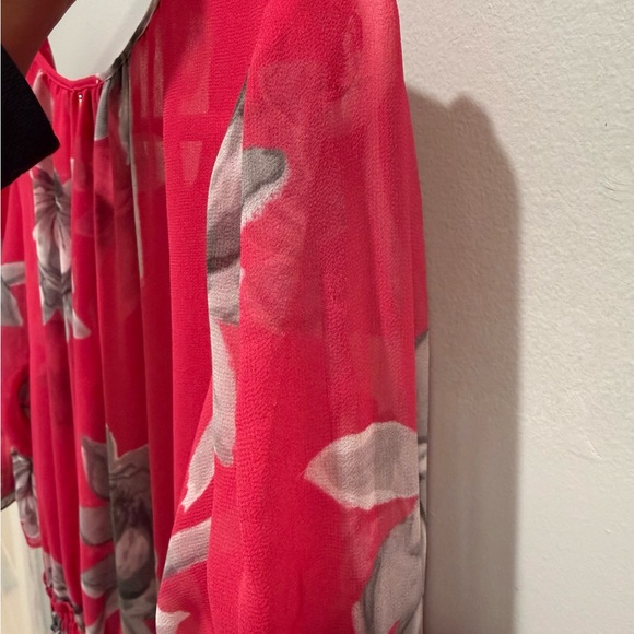 MISA Los Angeles Dariya Pink Floral Sheer Midi Dress NWT Tie Neck Boho Small - Picture 8 of 13